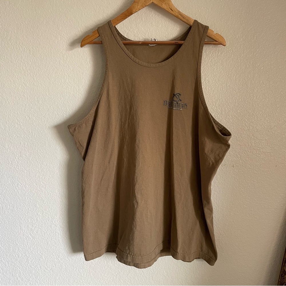 Hawaiian Honu Legends Brown Turtle Tank Top 100% Cotton Men’s 2XL Hawaii Beach